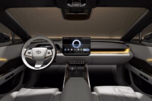 toyota bz7 electric sedan unveiled with flagship size and styling packs avalon ev vibes 12 12