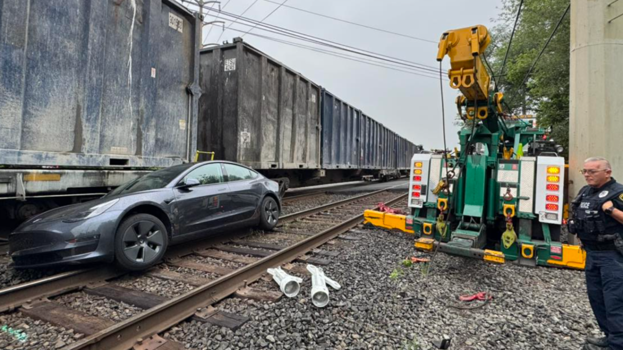 Tesla hit by train 11