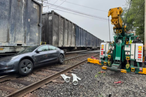 Tesla hit by train 2